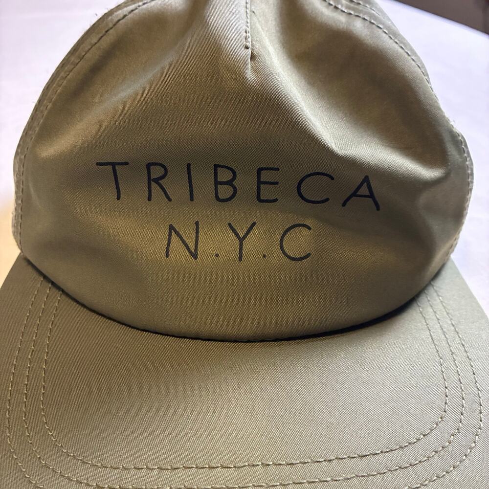 H&M Tribeca NYC Satin Snapback Hat Olive Green Streetwear Baseball Cap OSFA